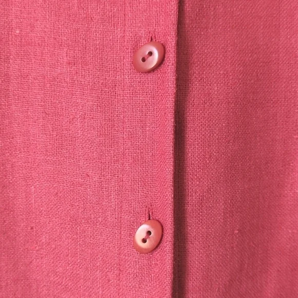 Dana Buchman 90's Vintage Lightweight Linen Collared Button Up Shacket Pink 10 - Picture 12 of 14